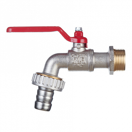 картинка Кран шаровой латунный Tiemme 3/4 НР(ш) х 3/4 НР(ш) ручка со штуцером угловой от магазина