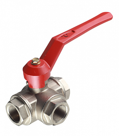 картинка Кран шаровой латунный Itap 3/4 ВР(г) х 3/4 ВР(г) х 3/4 ВР(г) L-образный ручка трехходовой от магазина