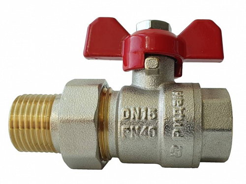 картинка Шаровой кран Ридан BVR-FR, латунь, внутренняя/наружная, бабочка, DN 15 мм 065B8303R от магазина