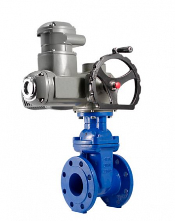 картинка Задвижка с обрезиненным клином с электроприводом SA10.2 Ду 150 ГРАНАР КR12-150 от магазина