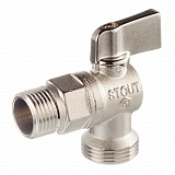 картинка Кран шаровой латунный Stout (SVB-0059-001212) 1/2 НР(ш) х 1/2 НР(ш) к бытовой технике мини угловой от магазина