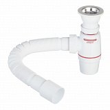 картинка Сифон для мойки WIRQUIN NEO Air System 1 1/2"х40 мм система воздушный клапан с выпуском D 70 мм и гибким соединением 40/50 от магазина