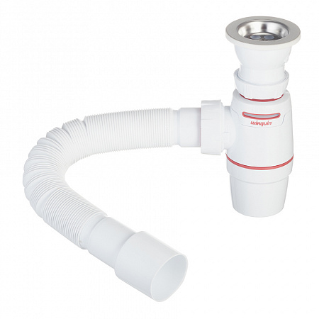 картинка Сифон для мойки WIRQUIN NEO Air System 1 1/2"х40 мм система воздушный клапан с выпуском D 70 мм и гибким соединением 40/50 от магазина