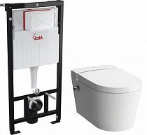 картинка Alcaplast Инсталляция с безободковым унитазом VitrA Nest 5176B003-6233, с функцией биде, крышка микролифт от магазина