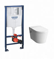 картинка Grohe Rapid SL Инсталляция c безободковым унитазом VitrA Nest 5176B003-6233, крышка микролифт, клавиша хром от магазина