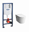 Grohe Rapid SL Инсталляция c безободковым унитазом VitrA Nest 5176B003-6233, крышка микролифт, клавиша хром