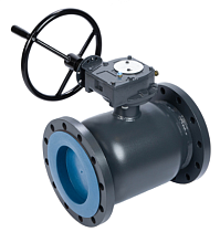 картинка Кран RJIP Premium шаровой FF DN200 PN25 WG (фланцевый, с редуктором, стандартный проход) 065N0356GR Ридан от магазина